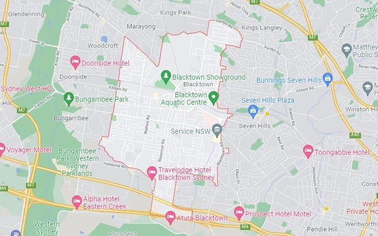 Blacktown map area